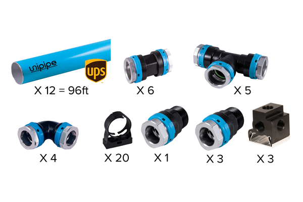 [UPDIY-K3] 3 Drop Do-It-Yourself Kit- with Wall Port Manifold