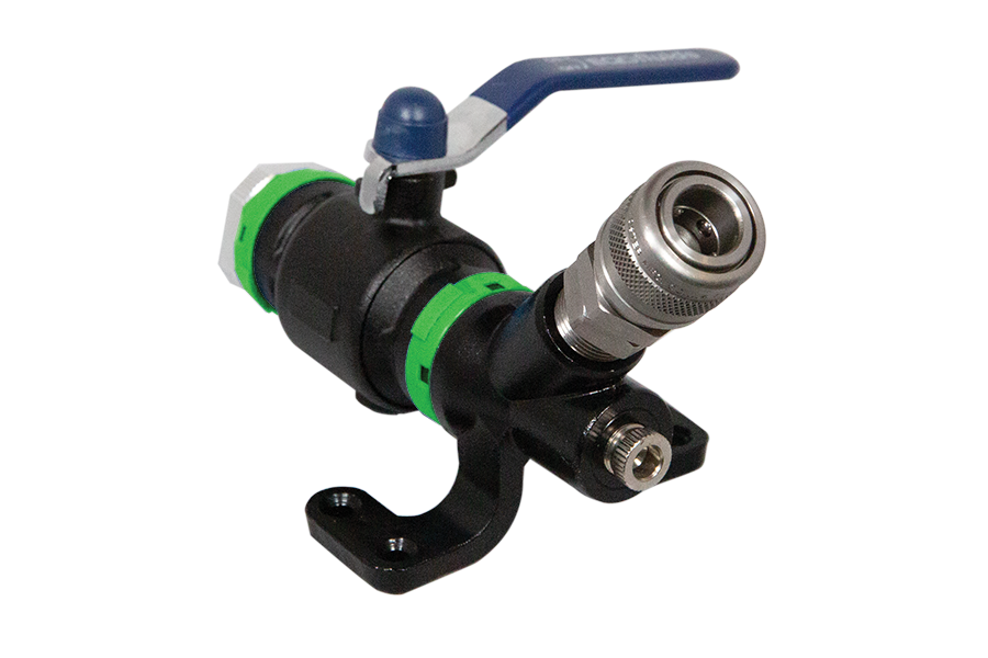 Wall-Mounted Nitrogen Gas Drop End with 3/4" Ball Valve and Single 1/4" Quick Connect