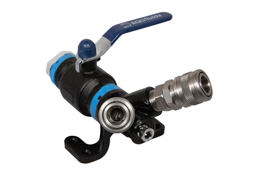 Wall Mounted Drop End with 20mm Ball Valve and Double 1/4" Universal Quick Coupling