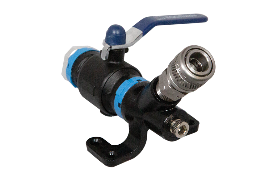 Wall Mounted Drop End with 20mm Ball Valve and Single 1/4" Universal Quick Coupling
