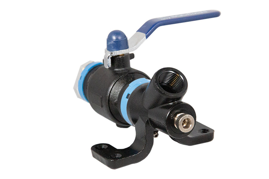 Wall Mounted Drop End with 20mm Ball Valve and Single 1/2" Port